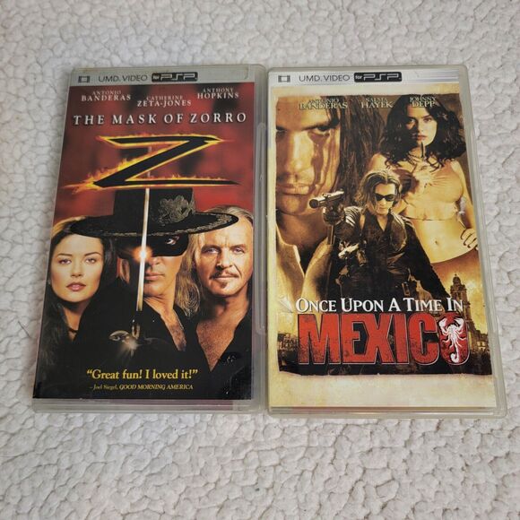 Lot of 2 Sony PSP UMD Movies The Mask of Zorro Once Upon A Time In Mexico Films - Picture 1 of 8
